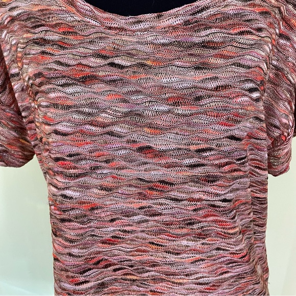 FREE PEOPLE MULTICOLORED TEXTURED SHORT SLEEVE TOP SHIRT SIZE SMALL - Picture 5 of 7